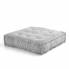 Pouf carré ethnique en tissu patchwork ou velours - Fibre Viadurini