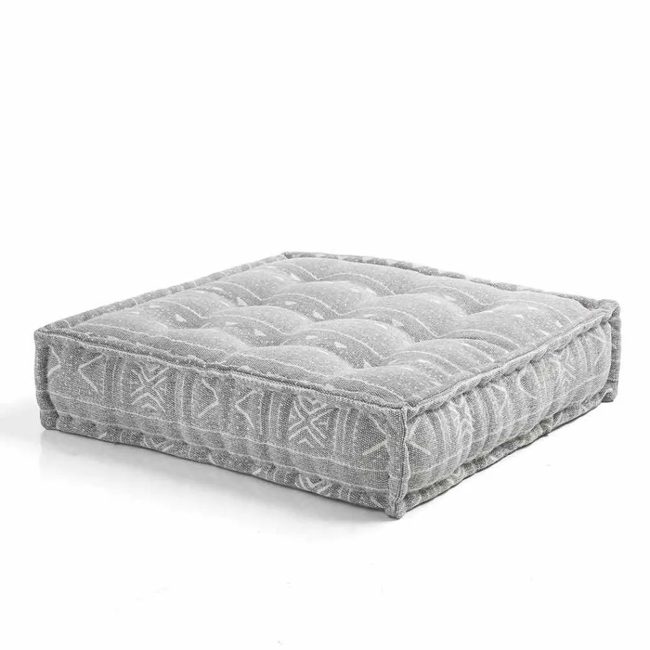 Pouf carré ethnique en tissu patchwork ou velours - Fibre Viadurini