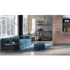 Pouf carré ethnique en tissu patchwork ou velours - Fibre Viadurini