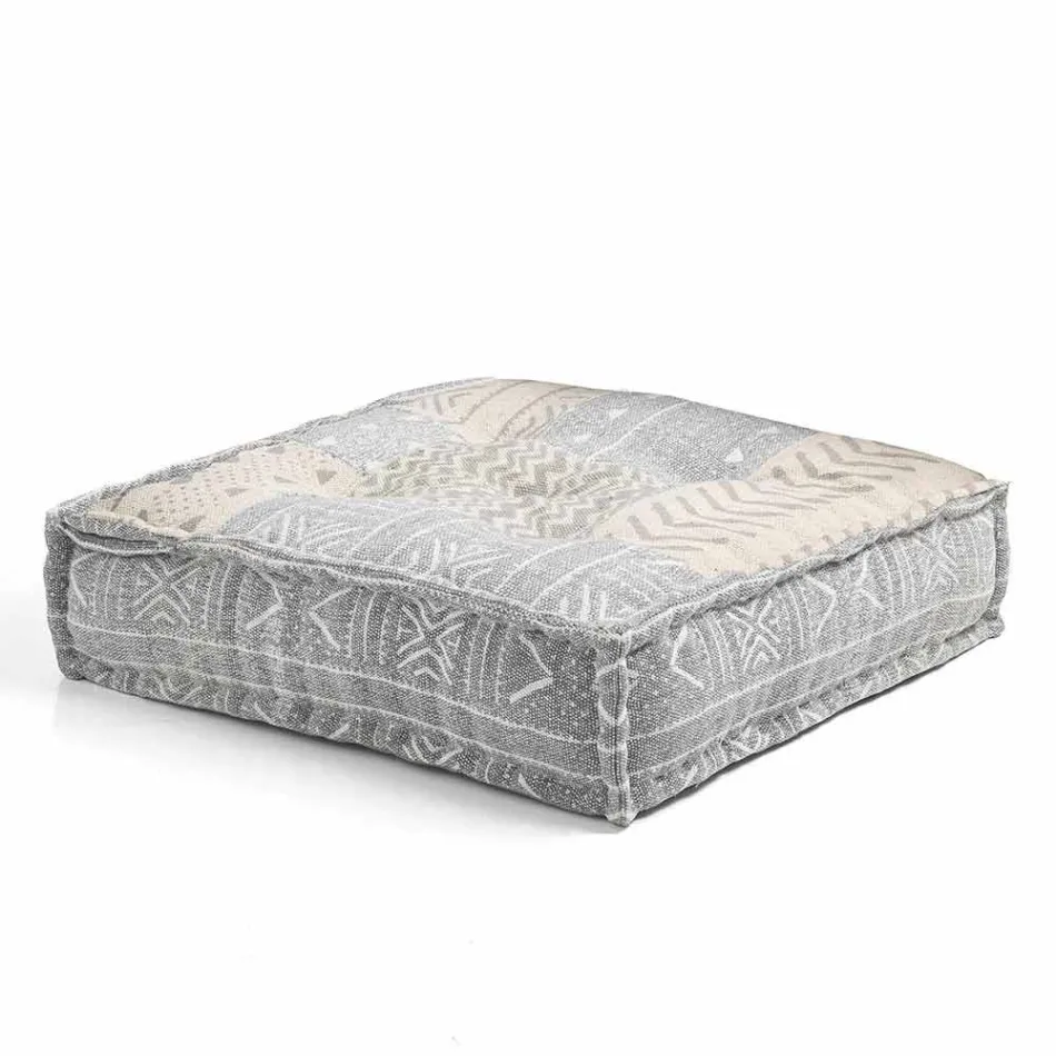 Pouf carré ethnique en tissu patchwork ou velours - Fibre Viadurini