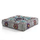 Pouf carré ethnique en tissu patchwork ou velours - Fibre Viadurini