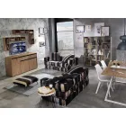 Pouf carré ethnique en tissu patchwork ou velours - Fibre Viadurini