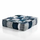 Pouf carré ethnique en tissu patchwork ou velours - Fibre Viadurini