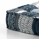 Pouf carré ethnique en tissu patchwork ou velours - Fibre Viadurini