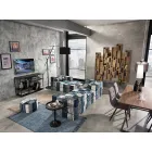 Pouf carré ethnique en tissu patchwork ou velours - Fibre Viadurini