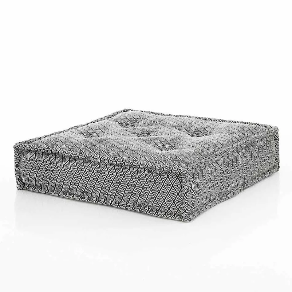 Pouf carré ethnique en tissu patchwork ou velours - Fibre Viadurini