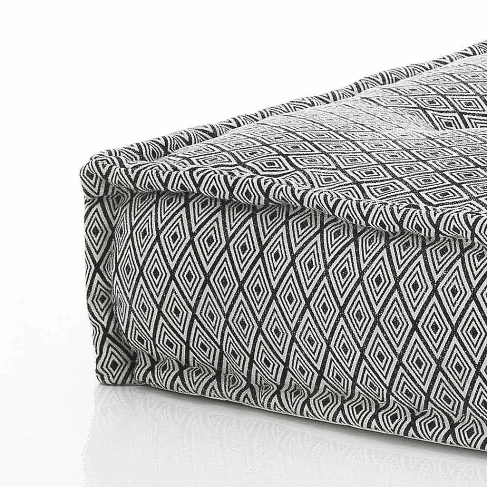 Pouf carré ethnique en tissu patchwork ou velours - Fibre Viadurini