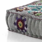Pouf carré ethnique en tissu patchwork ou velours - Fibre Viadurini