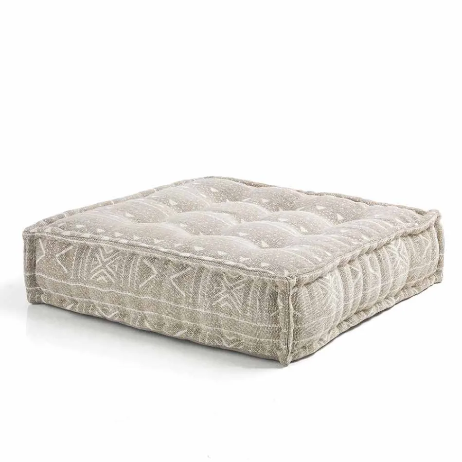 Pouf carré ethnique en tissu patchwork ou velours - Fibre Viadurini