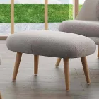 Pouf design en bois de hêtre et tissu moderne fabriqué en Italie Arezzo Viadurini