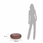 Pouf en Jute et Polystyrène de 2 Tailles Différentes - Rouille Viadurini