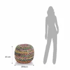 Pouf en Jute et Polystyrène de 2 Tailles Différentes - Rouille Viadurini