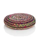 Pouf en Jute et Polystyrène de 2 Tailles Différentes - Rouille Viadurini
