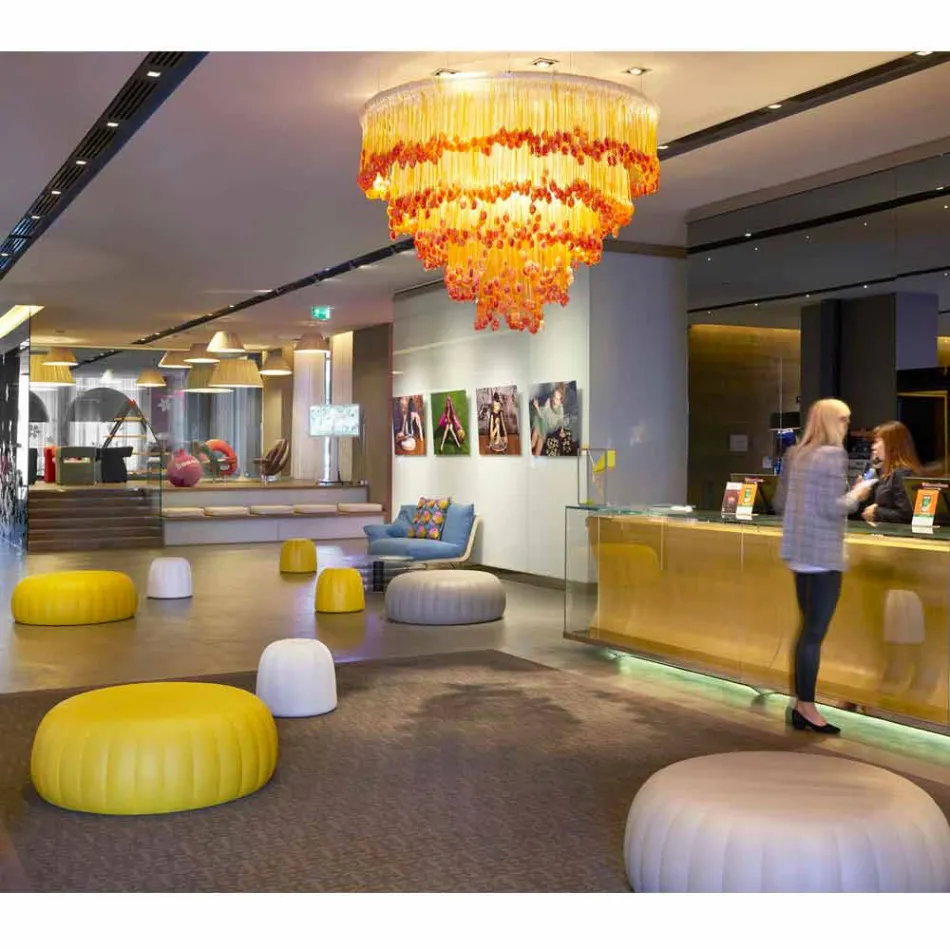 Pouf Slide Gelee en polyuréthane de couleur douce fabriqué en Italie Viadurini