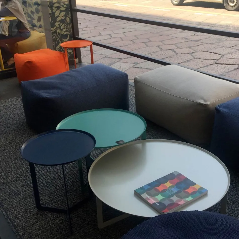 Pouf Ottoman Rectangulaire Doux pour Intérieur et Extérieur en Tissu - Naemi Viadurini