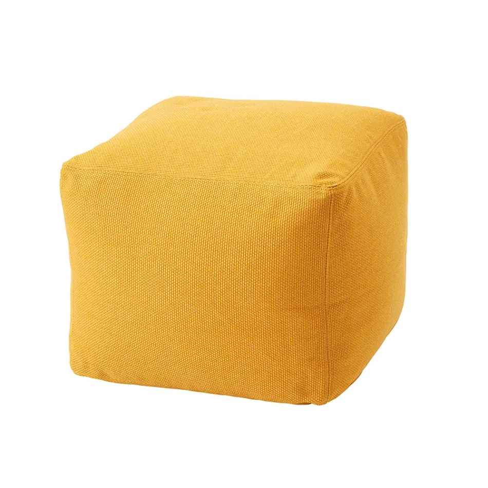 Pouf carré doux pour une utilisation intérieure et extérieure en tissu de différentes couleurs - Naemi Viadurini