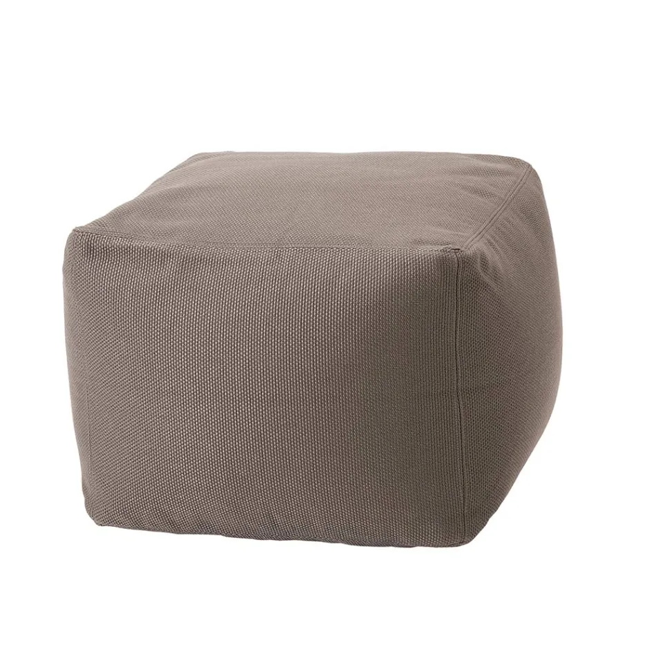 Pouf carré doux pour l'intérieur et l'extérieur en tissu de différentes couleurs - Naemi Viadurini