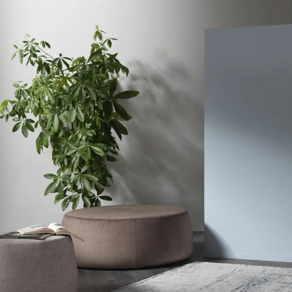 Pouf de salon rond doux en velours coloré 3 tailles - Evelyne Viadurini