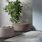 Pouf Ottoman Rond pour le Salon en Chenille Colorée 3 Tailles - Evelyne Viadurini
