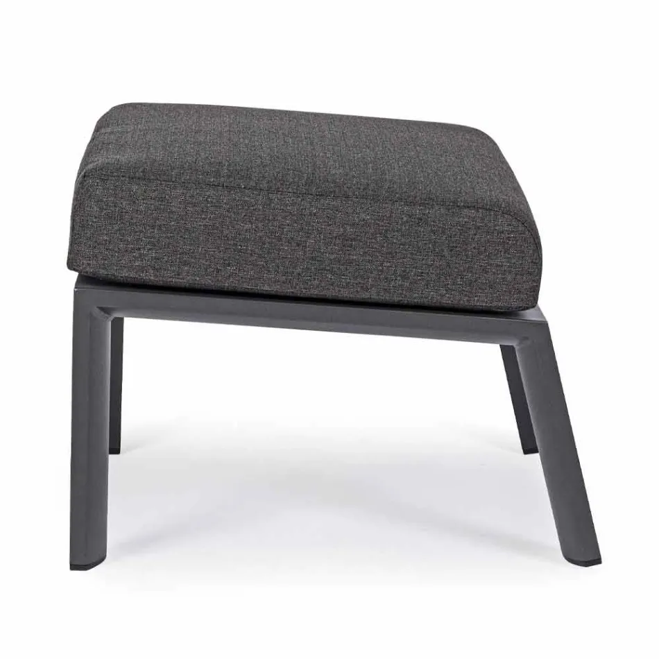 Repose-Pieds Pouf en Tissu Amovible et Aluminium Peint - Nathy Viadurini