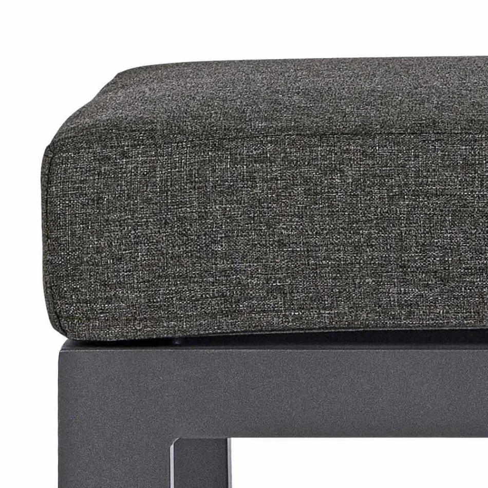 Repose-Pieds Pouf en Tissu Amovible et Aluminium Peint - Nathy Viadurini