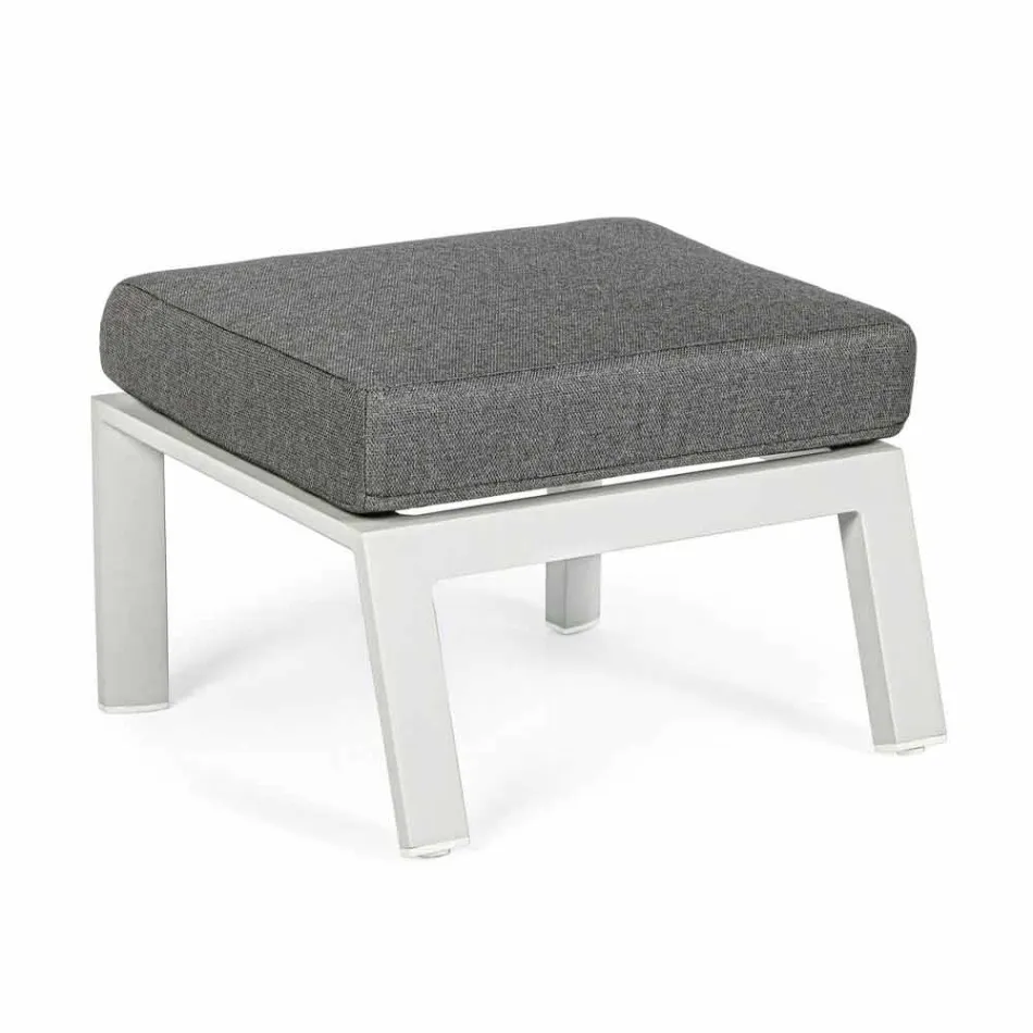 Repose-Pieds Pouf en Tissu Amovible et Aluminium Peint - Nathy Viadurini