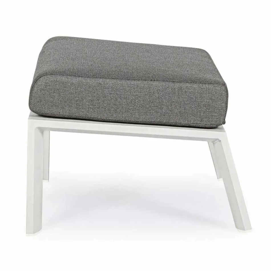 Repose-Pieds Pouf en Tissu Amovible et Aluminium Peint - Nathy Viadurini