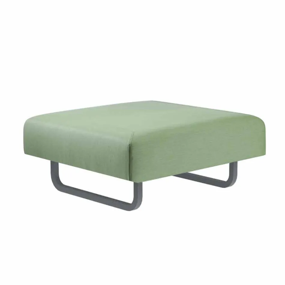 Pouf extérieur design carré en métal et tissu Made in Italy - Selia Viadurini