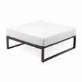 Pouf carré pour extérieur en aluminium 3 finitions design de luxe - Julie