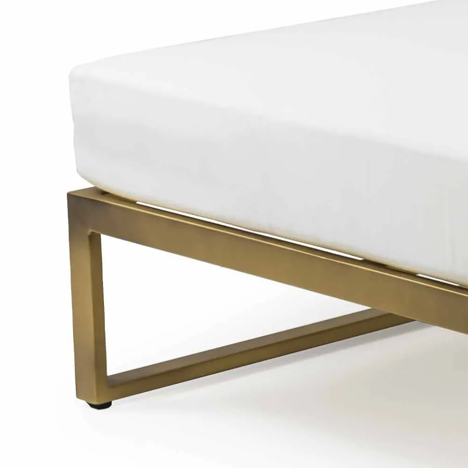 Pouf carré pour extérieur en aluminium 3 finitions design de luxe - Julie Viadurini