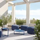 Pouf de jardin rond en polypropylène en 3 couleurs fabriqué en Italie - Francisco Viadurini