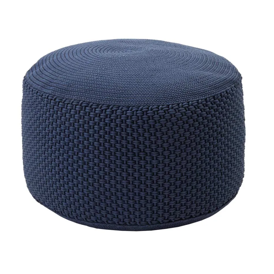 Pouf de jardin rond en polypropylène en 3 couleurs fabriqué en Italie - Francisco Viadurini