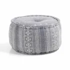 Pouf rond de design ethnique en tissu patchwork ou velours - Fibre Viadurini