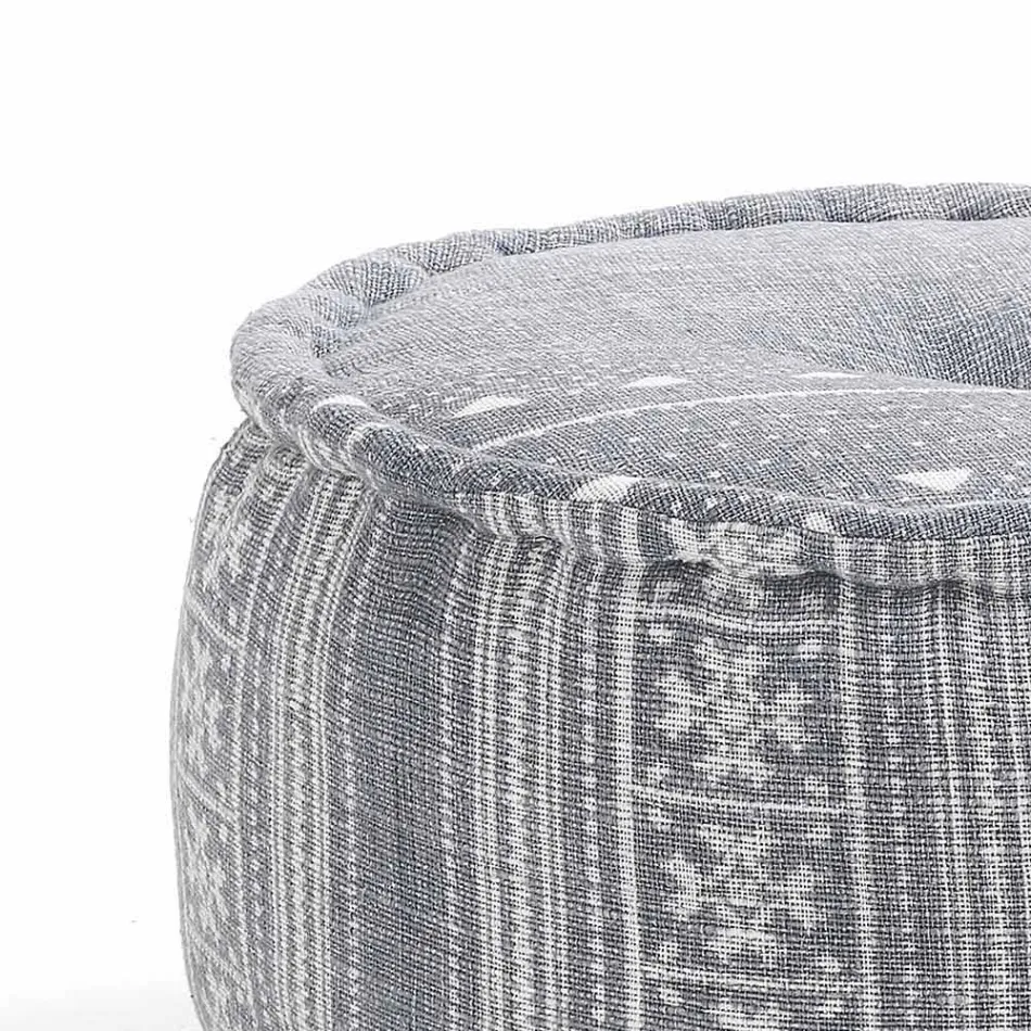 Pouf rond de design ethnique en tissu patchwork ou velours - Fibre Viadurini