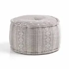 Pouf rond de design ethnique en tissu patchwork ou velours - Fibre Viadurini
