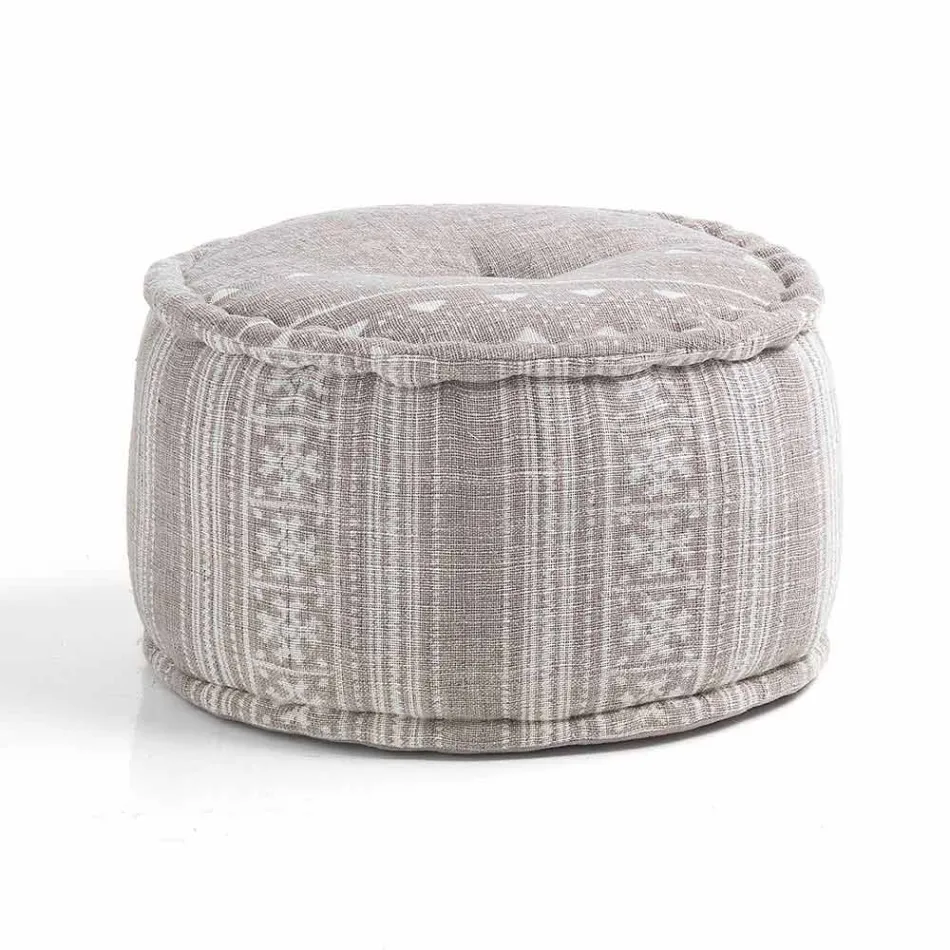 Pouf rond de design ethnique en tissu patchwork ou velours - Fibre Viadurini