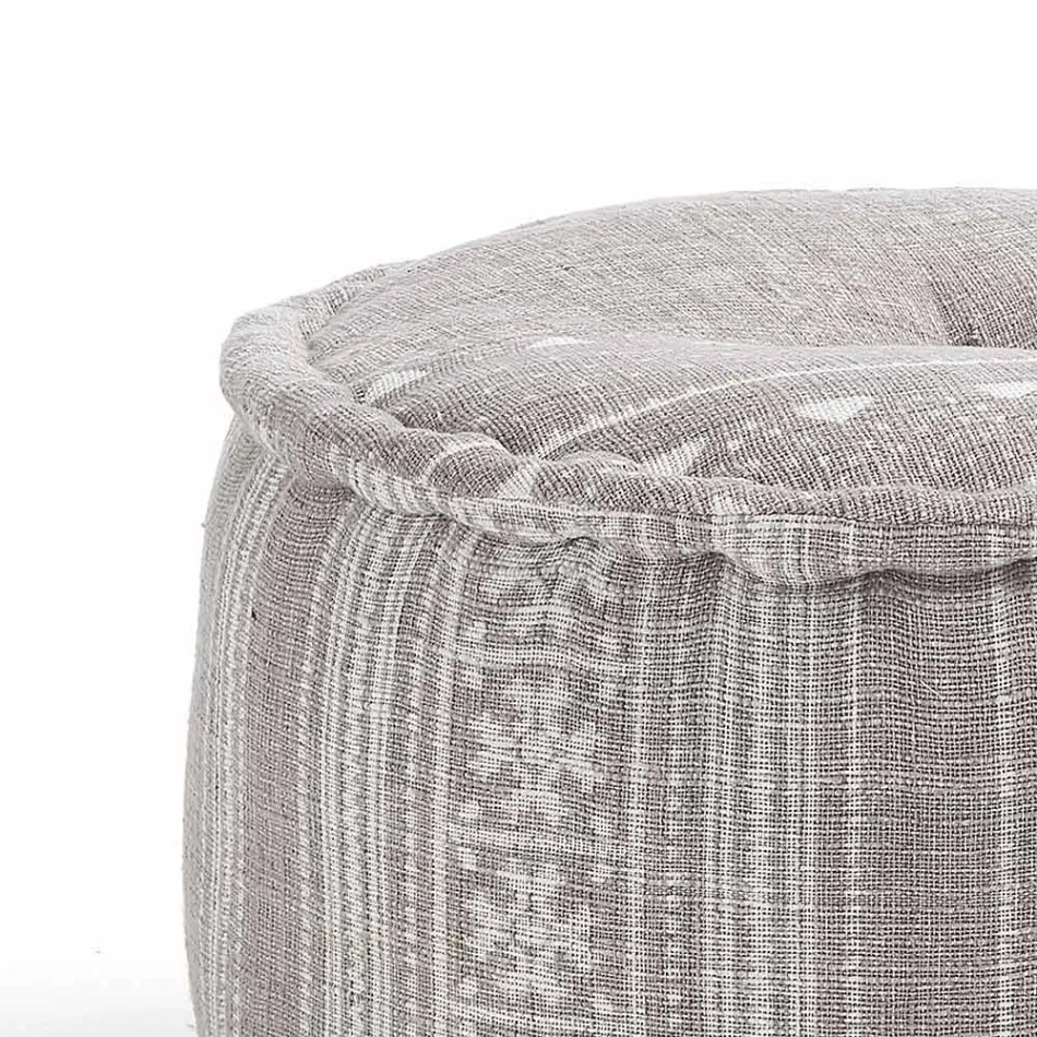 Pouf rond de design ethnique en tissu patchwork ou velours - Fibre Viadurini