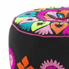 Pouf rond de design ethnique en tissu patchwork ou velours - Fibre Viadurini