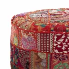 Pouf rond de design ethnique en tissu patchwork ou velours - Fibre Viadurini
