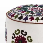 Pouf rond de design ethnique en tissu patchwork ou velours - Fibre Viadurini