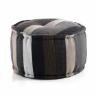 Pouf rond de design ethnique en tissu patchwork ou velours - Fibre Viadurini