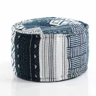 Pouf rond de design ethnique en tissu patchwork ou velours - Fibre Viadurini