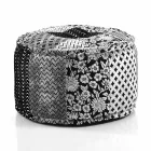Pouf rond de design ethnique en tissu patchwork ou velours - Fibre Viadurini