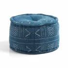 Pouf rond de design ethnique en tissu patchwork ou velours - Fibre Viadurini