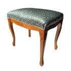 Pouf de style classique en bois de noyer et tissu fabriqué en Italie - Luxe Viadurini