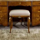 Pouf de style classique en bois recouvert de tissu Made in Italy - Cambrige Viadurini