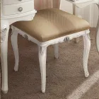 Pouf de style classique en bois recouvert de tissu Made in Italy - Cambrige Viadurini