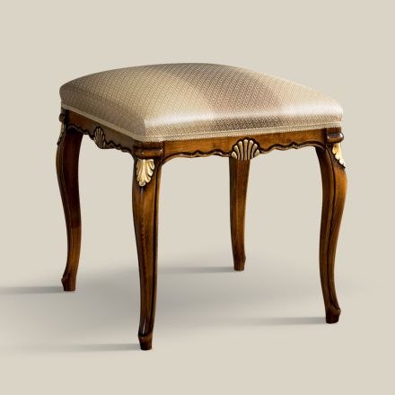 Pouf de style classique en bois recouvert de tissu Made in Italy - Cambrige Viadurini