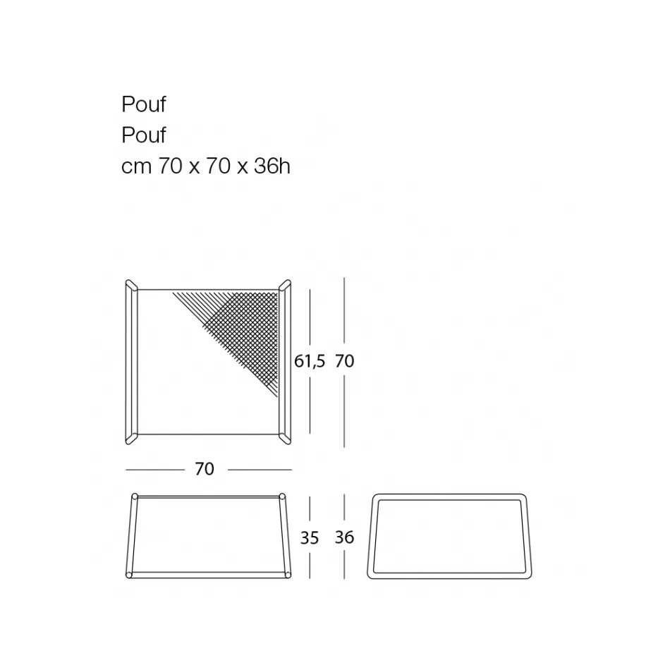 Pouf Table Basse pour le Jardin Design en Métal Coloré Made in Italy - Karol Viadurini