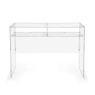 Bureau pratique autoportant en plexiglas transparent, fabriqué en Italie - Ghea Viadurini